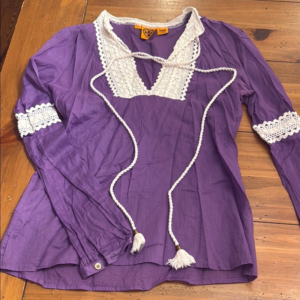 Tory Burch Purple Tunic Lace coverup size 6 Excellent condition!